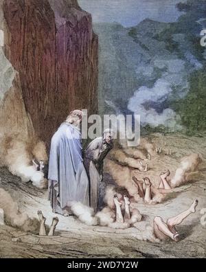 Illustration von Gustave Dore (1832-1883) für Inferno für Dantes Inferno, die Göttliche Komödie von Dante Alighieri Canto, Inferno, Hölle, Paradies, Engel, Verdammnis, Historisch, digital restaurierte Reproduktion von einer Vorlage aus dem 19. Jahrhundert, Datum nicht angegeben Stockfoto