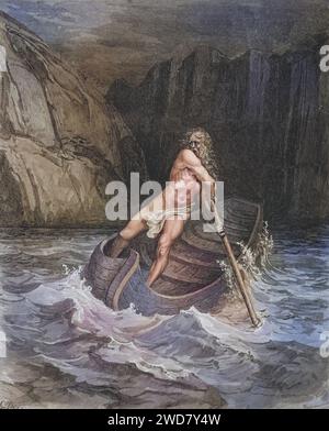 Illustration von Gustave Dore (1832-1883) für Dantes Inferno, die Göttliche Komödie von Dante Alighieri Canto, Inferno, Hölle, Paradies, Engel, Verdammnis, Historisch, digital restaurierte Reproduktion von einer Vorlage aus dem 19. Jahrhundert, Datum nicht angegeben Stockfoto