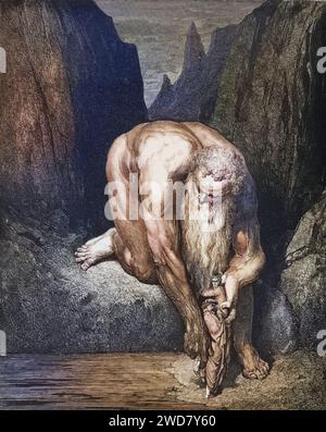 Illustration von Gustave Dore (1832-1883) für Dantes Inferno, die Göttliche Komödie von Dante Alighieri Canto, Inferno, Hölle, Paradies, Engel, Verdammnis, Historisch, digital restaurierte Reproduktion von einer Vorlage aus dem 19. Jahrhundert, Datum nicht angegeben Stockfoto