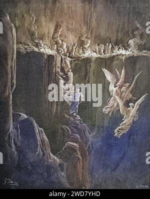 Illustration für Purgatorio von Dante Alighieri Canto von Gustave Dore 1832-1883, französischer Künstler, Inferno, Hölle, Paradies, Engel, Verdammnis, Historisch, digital restaurierte Reproduktion von einer Vorlage aus dem 19. Jahrhundert, Datum nicht angegeben Stockfoto