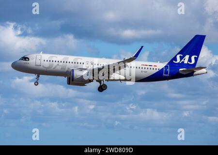 Avión de Línea Airbus A320 Neo de la aerolínea SAS Connect Stockfoto