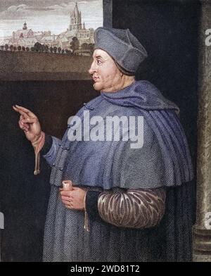 Thomas Wolsey (ca. 1475-1530). Englischer Kardinal und Staatsmann. Aus dem Buch Lodge's British Portraits erschienen in London 1823., Historisch, digital restaurierte Reproduktion von einer Vorlage aus dem 19. Jahrhundert, Datum nicht angegeben Stockfoto