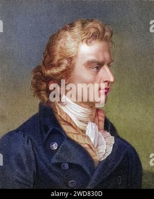 Friedrich von Schiller 1759-1805. Deutscher Dichter, Dramatiker, Philosoph und Historiker. Aus dem Buch Galerie der Porträts, 1833, historisch, digital restaurierte Reproduktion von einer Vorlage aus dem 19. Jahrhundert, Datum nicht angegeben Stockfoto