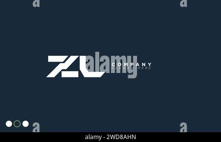ZL Alphabet Buchstaben Initialen Monogramm Logo Stock Vektor