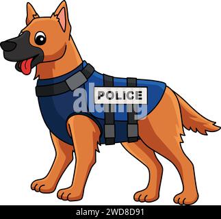 Polizeihund-Cartoon Mit Farbigem Clipart Stock Vektor