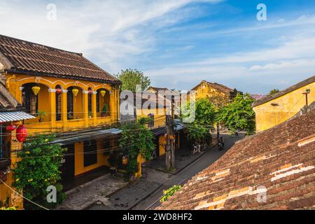 Blick auf hoi, eine antike Stadt, die zum unesco-Weltkulturerbe in vietnam gehört Stockfoto