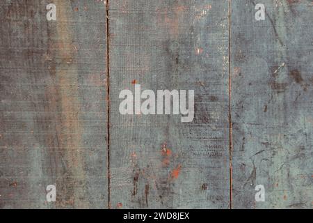 Detail der abgenutzten blau bemalten alten Holzdielen Textur, Grunge Hintergrund Stockfoto