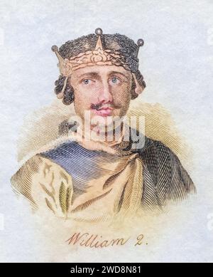 Wilhelm II Rufus der Rote 1087-1100 König von England, Historisch, digital restaurierte Reproduktion von einer Vorlage aus dem 19. Jahrhundert, Datum nicht angegeben Stockfoto