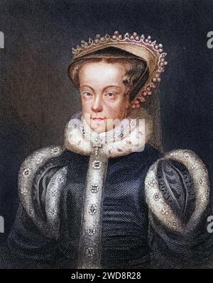 Maria, Königin der Schotten, 1542-1587. Auch Maria Stuart, Tochter von Jakob V., König von Schottland, Historisch, digital restaurierte Reproduktion von einer Vorlage aus dem 19. Jahrhundert, Datum nicht angegeben Stockfoto