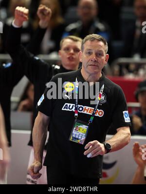 Alfred GISLASON DHB Bundestrainer Cheftrainer Deutschland vs Island EHF Herren Handball EURO 2024 Festrunde in Köln 18.01.2024 Lanxess Arena © diebilderwelt / Alamy Stock Stockfoto