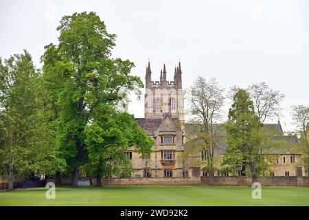 Blick auf Merton College und Merton Field, Oxford, England Stockfoto