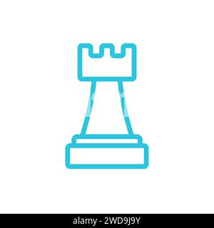 Turmschach-Symbol. Aus blauer Symbolgruppe. Stock Vektor