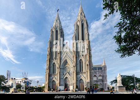 Herrliche St. Philomena Basilika Kirche in Mysore, Indien. Stockfoto