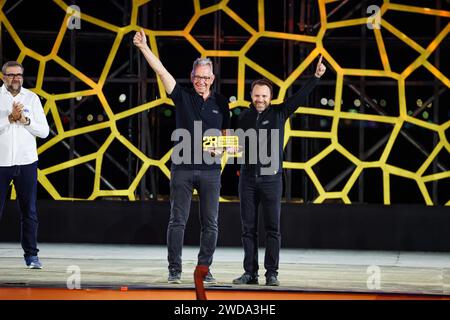 Yanbu, Arabie Saoudite. Januar 2024. Audi Sport W2RC Hersteller Gewinner beim Finalpodium der Dakar 2024 am 19. Januar 2024 in Yanbu, Saudi-Arabien - Foto Florent Gooden/DPPI Credit: DPPI Media/Alamy Live News Stockfoto