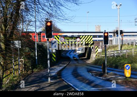 Eisenbahnbrücke Ely Stockfoto