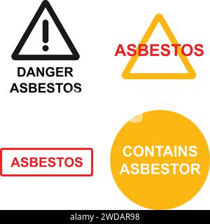 Asbest Gefahr Warnung Symbol Vektor Illustration Design Stock Vektor