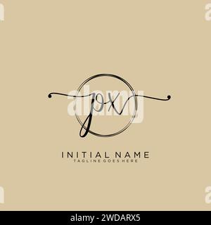 PX Initial Handschriftenlogo mit Kreis Stock Vektor