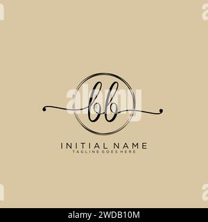 BB Initial Handschriftenlogo mit Kreis Stock Vektor