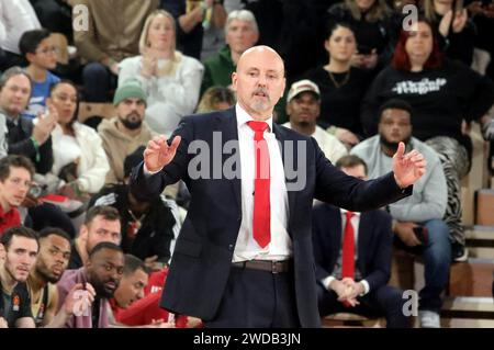 Monaco, Frankreich. Januar 2024. © PHOTOPQR/NICE MATIN/Cyril Dodergny ; Monaco ; 19/01/2024 ; Monaco le 19/01/2024 - Salle Gaston Medecin - Basket - EuroLeague - 20eme Journee - l AS Monaco recevait Le Real Madrid. Quelle: MAXPPP/Alamy Live News Stockfoto