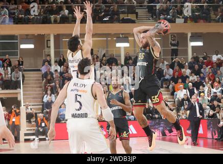 Monaco, Frankreich. Januar 2024. © PHOTOPQR/NICE MATIN/Cyril Dodergny ; Monaco ; 19/01/2024 ; Monaco le 19/01/2024 - Salle Gaston Medecin - Basket - EuroLeague - 20eme Journee - l AS Monaco recevait Le Real Madrid. Quelle: MAXPPP/Alamy Live News Stockfoto