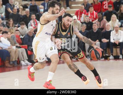 Monaco, Frankreich. Januar 2024. © PHOTOPQR/NICE MATIN/Cyril Dodergny ; Monaco ; 19/01/2024 ; Monaco le 19/01/2024 - Salle Gaston Medecin - Basket - EuroLeague - 20eme Journee - l AS Monaco recevait Le Real Madrid. Quelle: MAXPPP/Alamy Live News Stockfoto