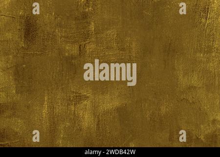Goldener gemalter Hintergrund auf Leinwand, abstrakte Maldetails Stockfoto