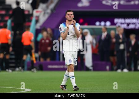 Mason Mount of England wurde während des Finalspiels der FIFA Fussball-Weltmeisterschaft Qatar 2022 zwischen England und den USA im Al-Bayt-Stadion gezeigt. Stockfoto