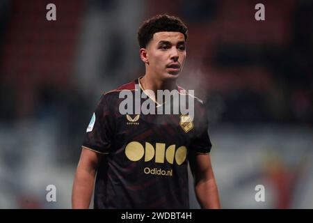MAASTRICHT, NIEDERLANDE - 19. JANUAR: Rafik el Arguioui von Jong FC Utrecht im Spiel MVV Maastricht zwischen Jong FC Utrecht am 19. Januar 2024 in de Geusselt in Maastricht, Niederlande. (Foto von Orange Pictures) Credit: Orange Pics BV/Alamy Live News Stockfoto