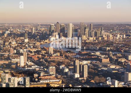 whitechapel Richtung canary Wharf, London East End Stockfoto