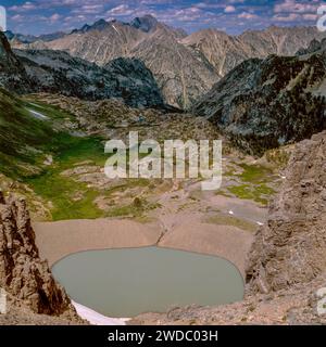 Schulgletscher, Upper Cascade Canyon, Mount Moran, Grand Teton National Park, Wyoming Stockfoto