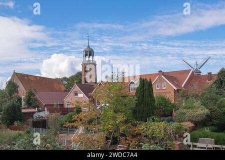 Ditzum, Fischerdorf an der Ems-Mündung, Rheiderland, Ostfriesland, Niedersachsen, Deutschland Stockfoto