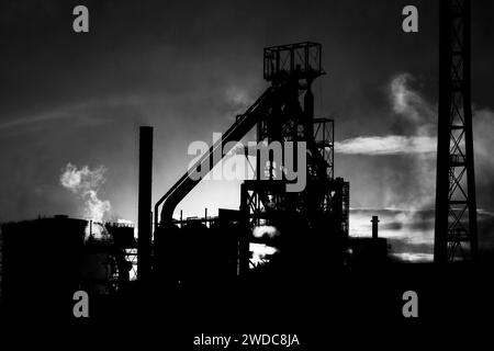 Stimmungsvolles Foto von Port Talbot Steelworks Stockfoto