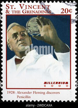Doktor Alexander Fleming feierte auf Briefmarken Stockfoto