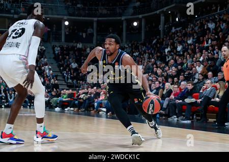 Villeurbanne, Frankreich. Januar 2024. Sterling BROWN von Alba Berlin während des Basketballspiels der Turkish Airlines EuroLeague zwischen LDLC ASVEL Villeurbanne und Alba Berlin am 12. Januar 2024 in der Astroballe in Villeurbanne, Frankreich - Foto Romain Biard/Isports/DPPI Credit: DPPI Media/Alamy Live News Stockfoto