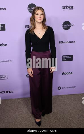 Park City, USA. Januar 2024. Faith Glasgow erreichte die Premiere von Girls State während des Sundance Film Festivals 2024, das am 18. Januar 2024 im Eccles Center Theatre in Park City, Utah, stattfand. © JPA/AFF-USA.com Credit: AFF/Alamy Live News Stockfoto