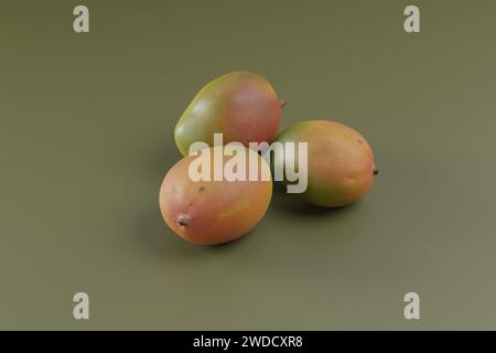 Foto von Mango mit Studiobeleuchtung vor festem Hintergrund Stockfoto
