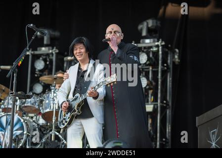 31. Mai 2019: Billy Corgan und James IHA spielen mit den Smashing Pumpkins in Stockholm Stockfoto