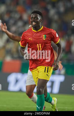 Höhepunkte des Spiels zwischen Guinea und Gambia beim Afrika-Cup 2023, Mohamed Bayo während des Spiels Guinea gegen Gambia Stockfoto