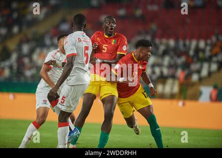 Höhepunkte des Spiels zwischen Guinea und Gambia beim Afrika-Cup 2023 Stockfoto