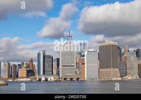 Skyline von Manhattan. Batterie Parken. New York City. USA Stockfoto