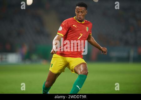 Höhepunkte des Spiels zwischen Guinea und Gambia beim Afrika-Cup 2023, Morgan Guilavogui während des Spiels Guinea gegen Gambia Stockfoto