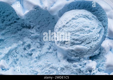 Zur Struktur von Tiefkühleis-Nahaufnahme. Eis Hintergrund. Stockfoto