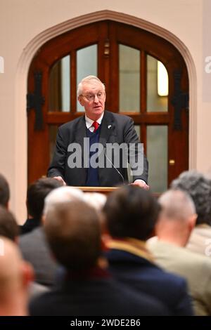 London, Großbritannien. 20. Januar 2023. Hilary Benn, Shadow Secretary of State for Northern Ireland, sprach auf der Fabian Society New Year Conference 2024 in Guildhall in London. Das Foto sollte lauten: Matt Crossick/Empics/Alamy Live News Stockfoto