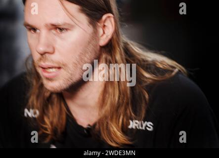 Dänemarks Mikkel Hansen bei der Pressekonferenz des Teams im Players Hotel während der EHF 2024 Mens Handball Europameisterschaft in Hamburg, Deutschland, Samstag, 20. Januar 2024 Credit: Ritzau/Alamy Live News Stockfoto