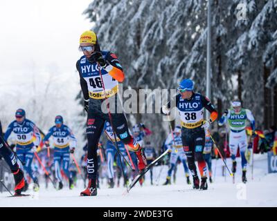 Janosch Brugger (Deutschland, WSG Schluchsee), Lucas Boegl (Deutschland, SC Gaissach), GER, FIS Coop Langlauf Weltcup Oberhof, 1, 6 km Sprint Classic Wettkampf Herren, 19.01.2024 Foto: Eibner-Pressefoto/Michael Memmler Stockfoto