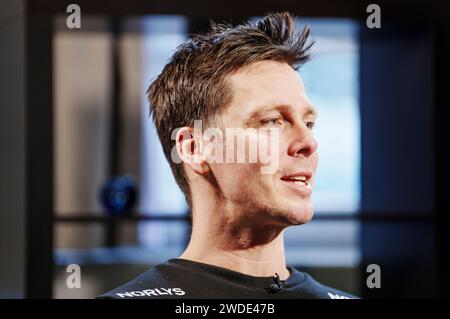 Dänemark Hans Lindberg bei der Pressekonferenz des Teams im Players Hotel während der EHF 2024 Mens Handball Europameisterschaft in Hamburg, Deutschland, Samstag, 20. Januar 2024 Credit: Ritzau/Alamy Live News Stockfoto