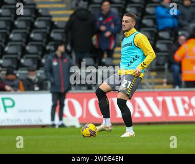 Swansea.com Stadium, Swansea, Großbritannien. Januar 2024. EFL Championship Football, Swansea City gegen Southampton; Taylor Harwood-Bellis aus Southampton während des warm Up Credit: Action Plus Sports/Alamy Live News Stockfoto