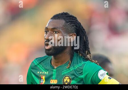 19. Januar 2024: Andre Frank Zambo Anguissa (Kamerun) // bei einem Spiel der Gruppe C des Afrikanischen Nationalcups Senegal gegen Kamerun im Stade Charles Konan Banny, Yamoussoukro, Elfenbeinküste. Kim Price/CSM Credit: CAL Sport Media/Alamy Live News Stockfoto