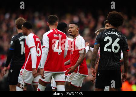 LONDON, Großbritannien - 20. Januar 2024: Gabriel Jesus von Arsenal reagiert während des Premier League-Spiels zwischen Arsenal FC und Crystal Palace FC im Emirates Stadium (Credit: Craig Mercer/Alamy Live News) Stockfoto