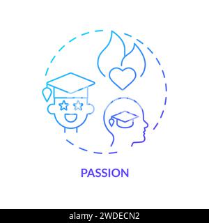 Schlanke Linie einfaches Konzept für Gradient Passion Icon Stock Vektor